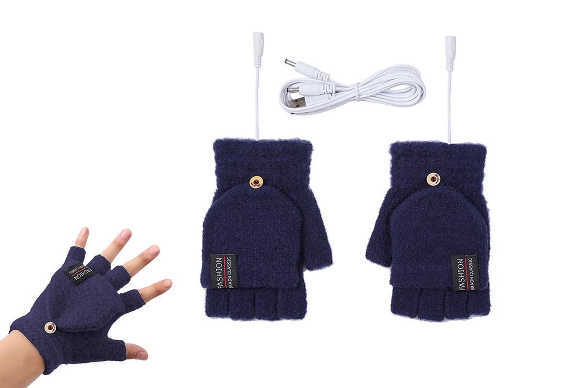 USB Heated Warmer Gloves Half Finger Mitten Electric Heated Gloves for Work Cycling Skiing Outdoor Snow -Black 3 USB Heated Warmer Gloves Half Finger Mitten Electric Heated Gloves for Work Cycling Skiing Outdoor Snow -Black - image 3