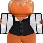 Women’s Workout Waist Trainer – 3-Row Hook & Zip Slimming Belt for Yoga & Fitness – Silver & 3XL