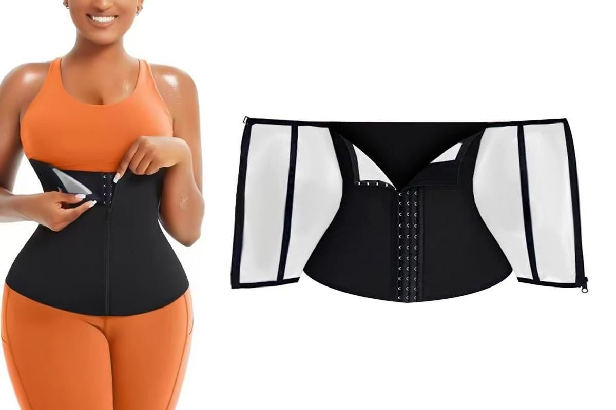 Women's Workout Waist Trainer - 3-Row Hook & Zip Slimming Belt for Yoga & Fitness - Silver & XL 3 Women’s Workout Waist Trainer – 3-Row Hook & Zip Slimming Belt for Yoga & Fitness – Silver & XL - image 3