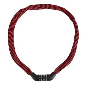 Portable 5-Digit Combination Bike Chain Lock, Keyless Anti-Theft Security Lock for Bicycle, Mountain Bike, Scooter and Motorcycle – Red