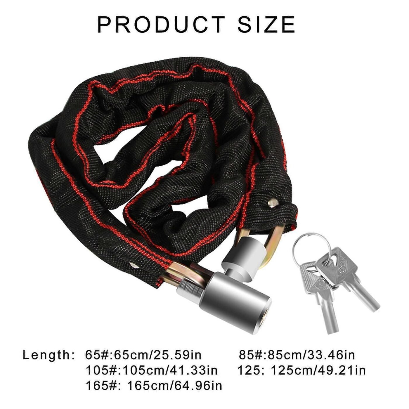 Bicycles Lock Heavy Duty Cycling Locks for Cycle, Motorcycle, Bicycles Locks High Security Bike Chain Lock with 2 Key Multicolor - 125cm 3 Bicycles Lock Heavy Duty Cycling Locks for Cycle, Motorcycle, Bicycles Locks High Security Bike Chain Lock with 2 Key Multicolor – 125cm - image 3