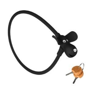 Portable Bike Cable Lock with Silicone Cover, Lightweight Anti-Theft Bicycle Security Lock, Cookie Dog Design – Black