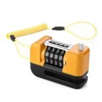 4-Digit Combination Disc Brake Lock, Portable Anti-Theft Security Lock for Motorcycle, Bicycle and Scooter – Orange