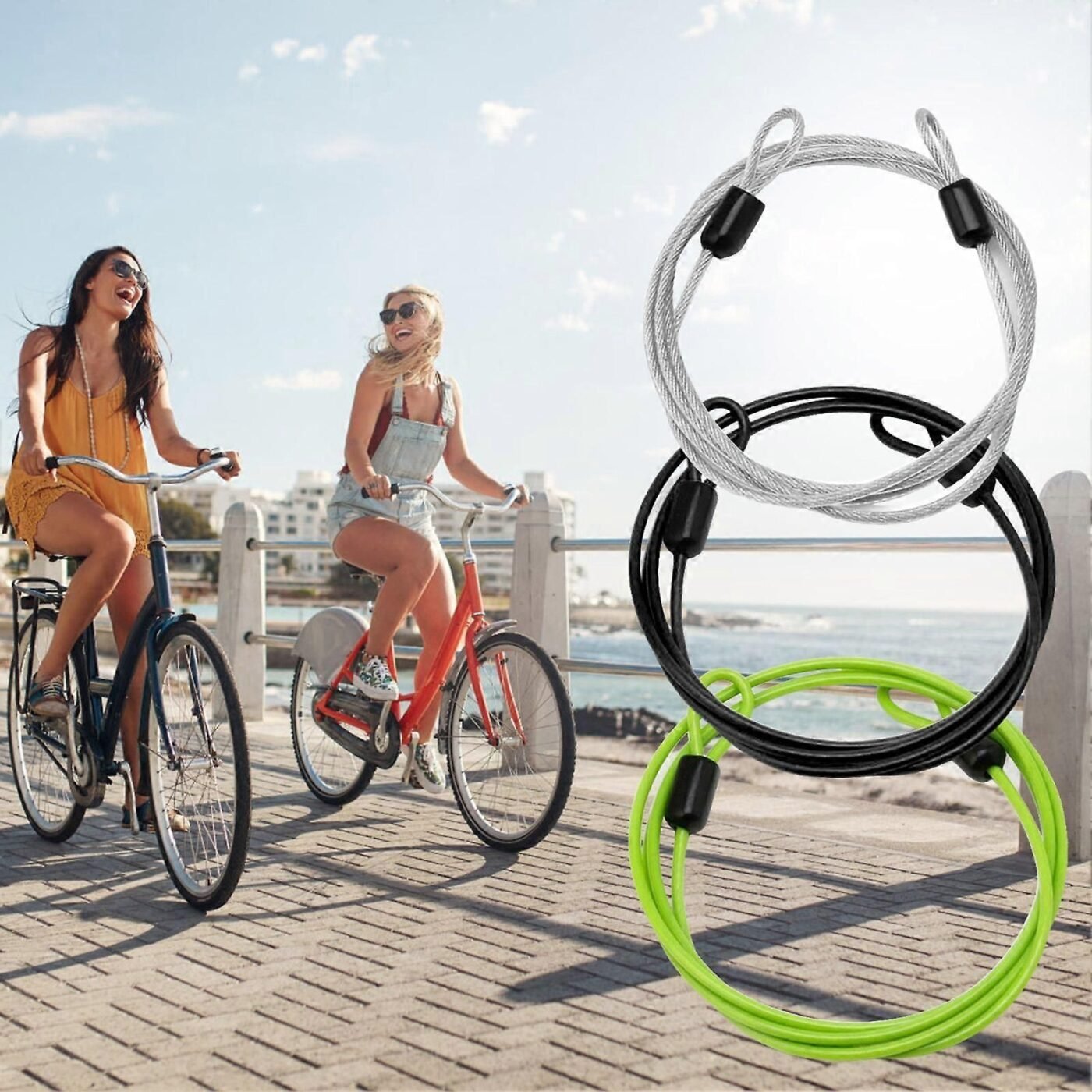 Widely Used Bicycle Lock Double Head Ring Design Anti-theft Security Bicycle Lock Rope for Bike - Black 3 Widely Used Bicycle Lock Double Head Ring Design Anti-theft Security Bicycle Lock Rope for Bike – Black - image 3