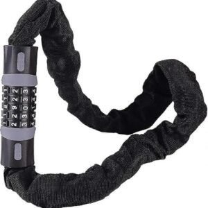 Bike Chain Lock, 5 Digit Combination High Security Bicycle Lock Resettable Heavy Duty Cycling Chain Locks for Bicycle – 0.6m