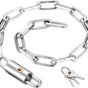 Heavy Duty Bike Chain Lock, Anti-Theft Security Lock for Bicycle, Motorcycle, Gate, Fence and Outdoor Use – 0.8m