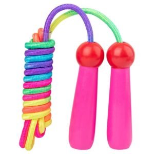 Jump Rope Beaded Skipping Rope Adjustable Tangle-free Segmented Jumping Rope – Pink