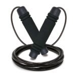 Adjustable Speed Jump Rope with Soft Memory Foam Handles, Tangle-Free Skipping Rope for Fitness, Cardio Workout & Exercise – Black