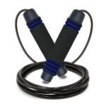Adjustable Speed Jump Rope with Soft Memory Foam Handles, Tangle-Free Skipping Rope for Fitness, Cardio Workout & Exercise – Blue