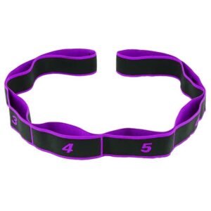 Stretching Strap, 8 Loop Yoga Straps for Stretching, Elastic Stretch Strap Stretch Band for Exercise Yoga Fitness Gym – Purple