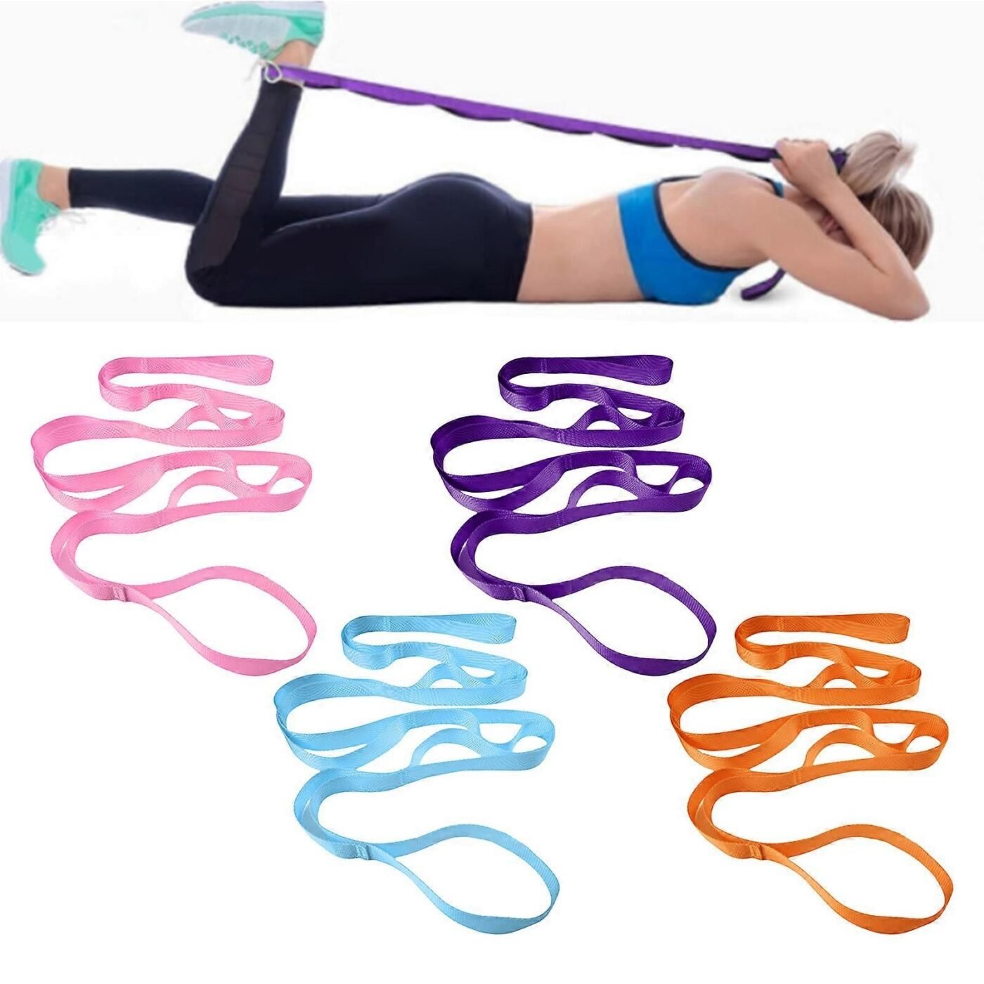 Stretching Strap with 10 Loops, Non-Elastic Exercise Strap for Physical Therapy, Pilates, Dance, Flexibility & Rehabilitation - Pink 2 Stretching Strap with 10 Loops, Non-Elastic Exercise Strap for Physical Therapy, Pilates, Dance, Flexibility & Rehabilitation – Pink - image 2