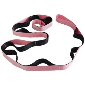 Yoga Stretch Strap with Handles for Stretching, Non-Elastic Exercise Strap for Physical Therapy, Pilates, Yoga & Flexibility Training – Pink