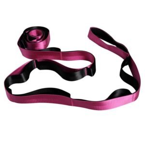Yoga Stretch Strap with Handles for Stretching, Non-Elastic Exercise Strap for Physical Therapy, Pilates, Yoga & Flexibility Training – Magenta