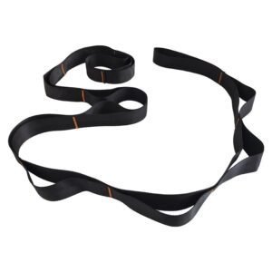 Yoga Stretch Strap with Handles for Stretching, Non-Elastic Exercise Strap for Physical Therapy, Pilates, Yoga & Flexibility Training – Black