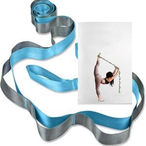 12 Loop Yoga Stretch Strap, Non-Elastic Stretching Strap for Yoga, Pilates, Physical Therapy & Flexibility Training – Blue
