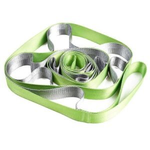 Yoga Straps Stretching Strap with 12 Loops Workout Poster Long Stretch Out Bands compatible with Stretching Physical Therapy Equipment – Green