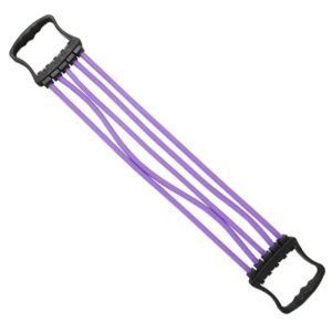 Chest Expander Removable Spring Exercise Arm Stretch Strap Tension Cord – Purple