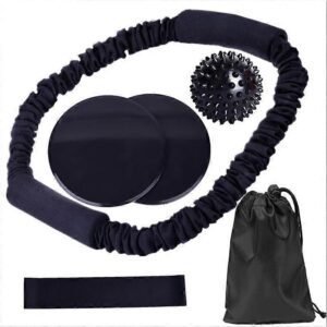 Yoga Fitness O-ring Tensioner Six-piece Stretch Strap For Yoga Exercise Pilates Black