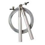 Adjustable Jump Rope with Aluminum Handles, Tangle-Free Ball Bearing Skipping Rope for Fitness Training – Silver