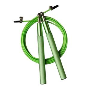 Adjustable Jump Rope with Aluminum Handles, Tangle-Free Ball Bearing Skipping Rope for Fitness Training – Green