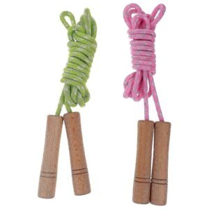 2pcs Sport Ropes Jump Ropes Daily Use Jump Ropes Fitness Jump Ropes Exercise Supply – Green Pink