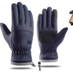 Winter Water Repellent Ski Snow Warm Gloves with Touchscreen Fingers – Blue