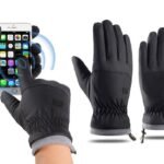 Winter Water Repellent Ski Snow Warm Gloves with Touchscreen Fingers – Black