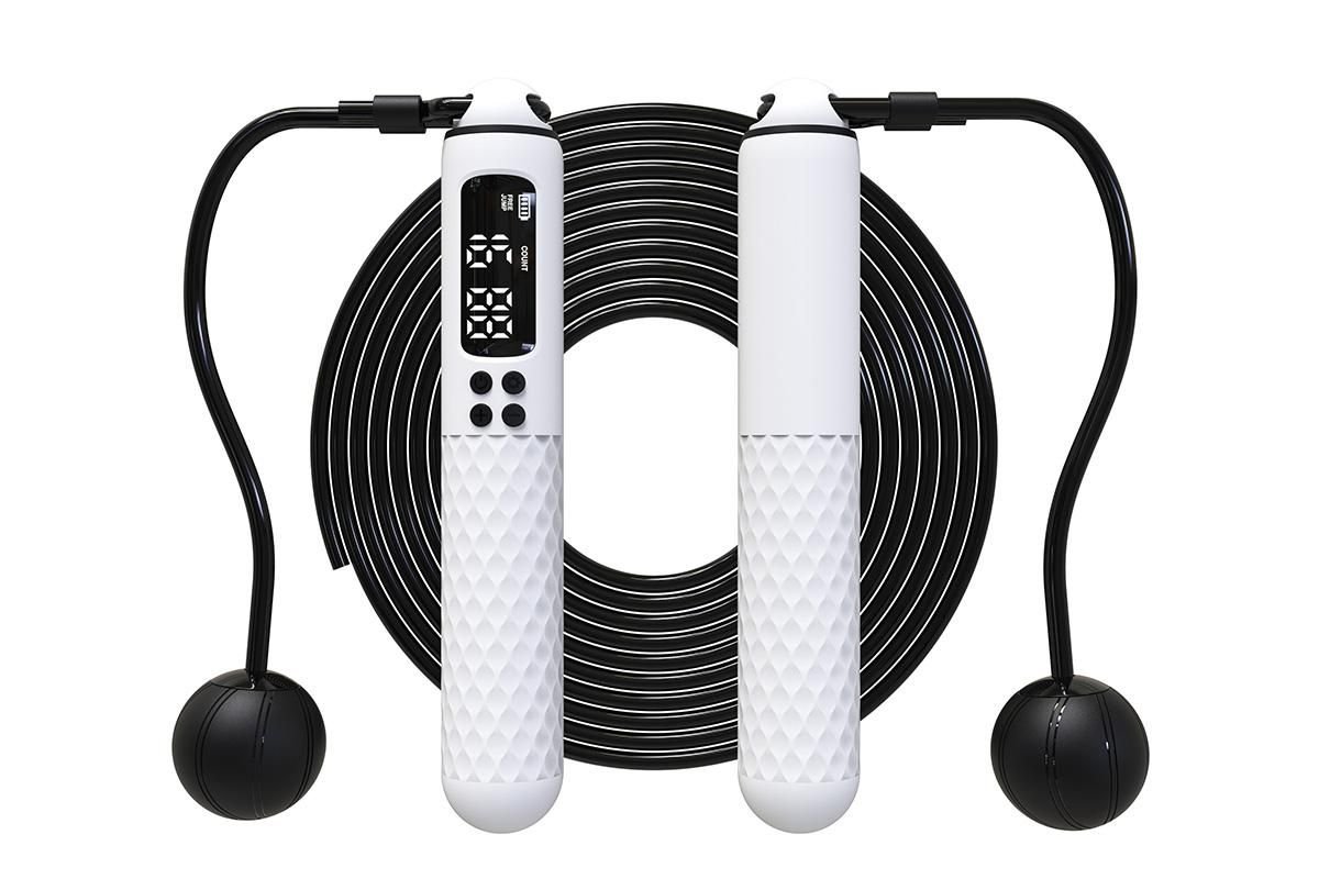 Smart Digital Jump Rope for Accurately Counts Jumps Sets Goals and Monitors Progress -White 1 Smart Digital Jump Rope for Accurately Counts Jumps Sets Goals and Monitors Progress -White