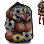 Extra Large Sport Ball Bag Heavy Duty Breathable Mesh Storage Bag With Adjustable Shoulder Strap – Style 1