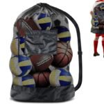 Extra Large Sport Ball Bag Heavy Duty Breathable Mesh Storage Bag With Adjustable Shoulder Strap – Style 2