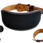 PU Leather Gym Waist Support Belt for Fitness Training and Back Support – L