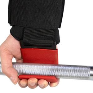 2pcs Weight Lifting Hook Hand Grip Support Wrist Straps Powerlifting Grips Gym Gloves(Red)