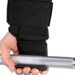 2pcs Weight Lifting Hook Hand Grip Support Wrist Straps Powerlifting Grips Gym Gloves(Black)