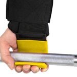 2pcs Weight Lifting Hook Hand Grip Support Wrist Straps Powerlifting Grips Gym Gloves(Yellow)