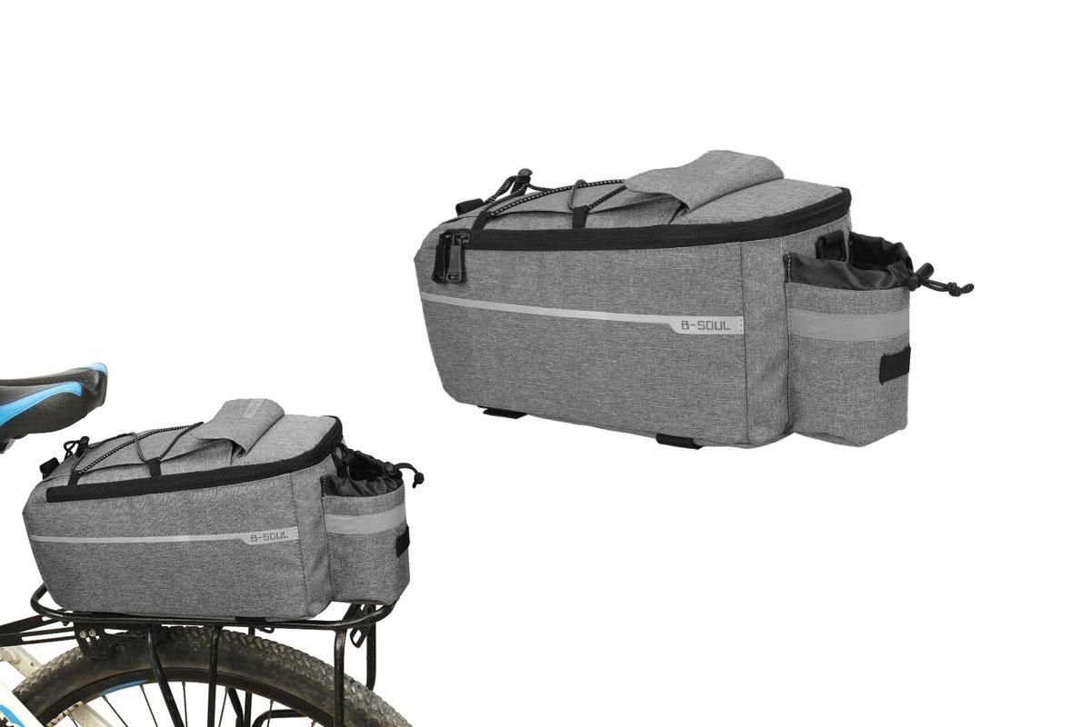 Cycling Rear Rack Water-resistant Storage Bottle Luggage Bag Bike Rear Pannier Bag - Grey 1 Cycling Rear Rack Water-resistant Storage Bottle Luggage Bag Bike Rear Pannier Bag – Grey