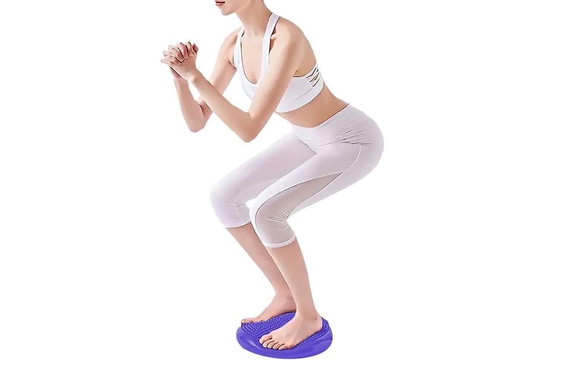 Yoga Training Mat Exercise Balance Stability Cushion Yoga Training Accessories -Purple 3 Yoga Training Mat Exercise Balance Stability Cushion Yoga Training Accessories -Purple - image 3