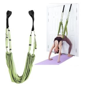 Stretching Exercise Belt Ballet Band Leg with Door Anchor Flexibility Trainer for Dance Aerial Yoga Ballet -Green