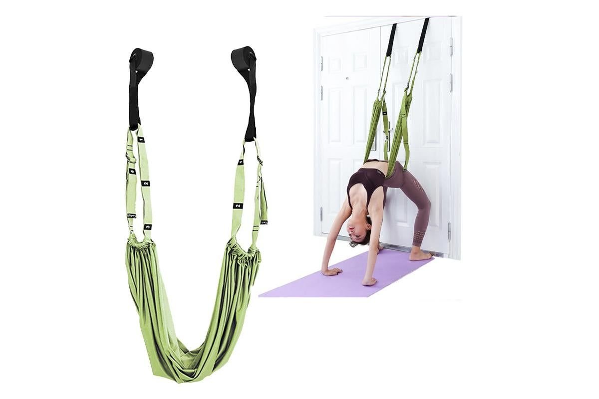 Stretching Exercise Belt Ballet Band Leg with Door Anchor Flexibility Trainer for Dance Aerial Yoga Ballet -Green 1 Stretching Exercise Belt Ballet Band Leg with Door Anchor Flexibility Trainer for Dance Aerial Yoga Ballet -Green
