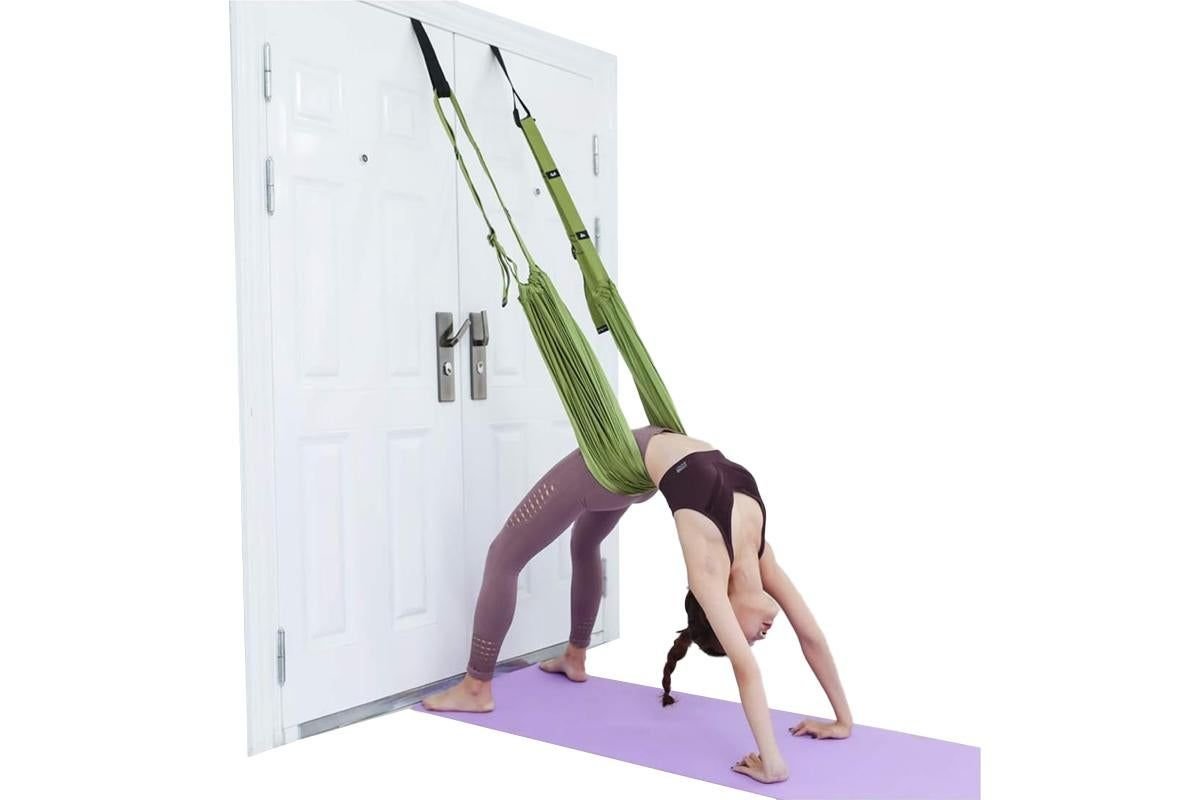 Stretching Exercise Belt Ballet Band Leg with Door Anchor Flexibility Trainer for Dance Aerial Yoga Ballet -Green 3 Stretching Exercise Belt Ballet Band Leg with Door Anchor Flexibility Trainer for Dance Aerial Yoga Ballet -Green - image 3