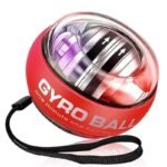LED Wrist Ball Trainer Auto-Start Wrist Strengthener Gyroscopic Forearm Exerciser Gyro Ball for Strengthen Arms Muscles Wrist -Red