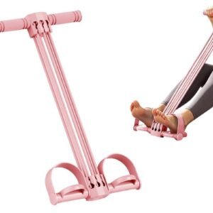 Pedal Resistance Band with Handles Adjustable Detachable Multifunction Pedal Resistance Band for Abs Arms Waist Legs Home Fitness – Pink