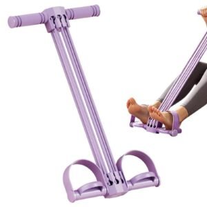 Pedal Resistance Band with Handles Adjustable Detachable Multifunction Pedal Resistance Band for Abs Arms Waist Legs Home Fitness – Purple