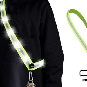 Rechargeable Running Gear LED Reflective Belt Sash Professional Safety Gear Safety Belt -White