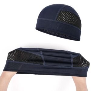 Skull Cap Helmet Liner – Cycling & Motorcycle Cap for Under Helmet Use Navy Blue