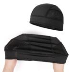 Skull Cap Helmet Liner – Cycling & Motorcycle Cap for Under Helmet Use Black