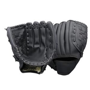 1X Baseball Glove Softball Training Mitt Left Hand Gloves for Adult Black – M