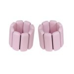 1Pair Adjustable Wrist Ankle Weight Bangles Wearable Fitness Training Bangles – Pink