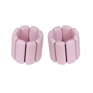 1Pair Adjustable Wrist Ankle Weight Bangles Wearable Fitness Training Bangles – Pink