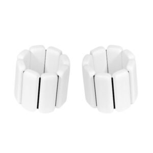 1Pair Adjustable Wrist Ankle Weight Bangles Wearable Fitness Training Bangles – White