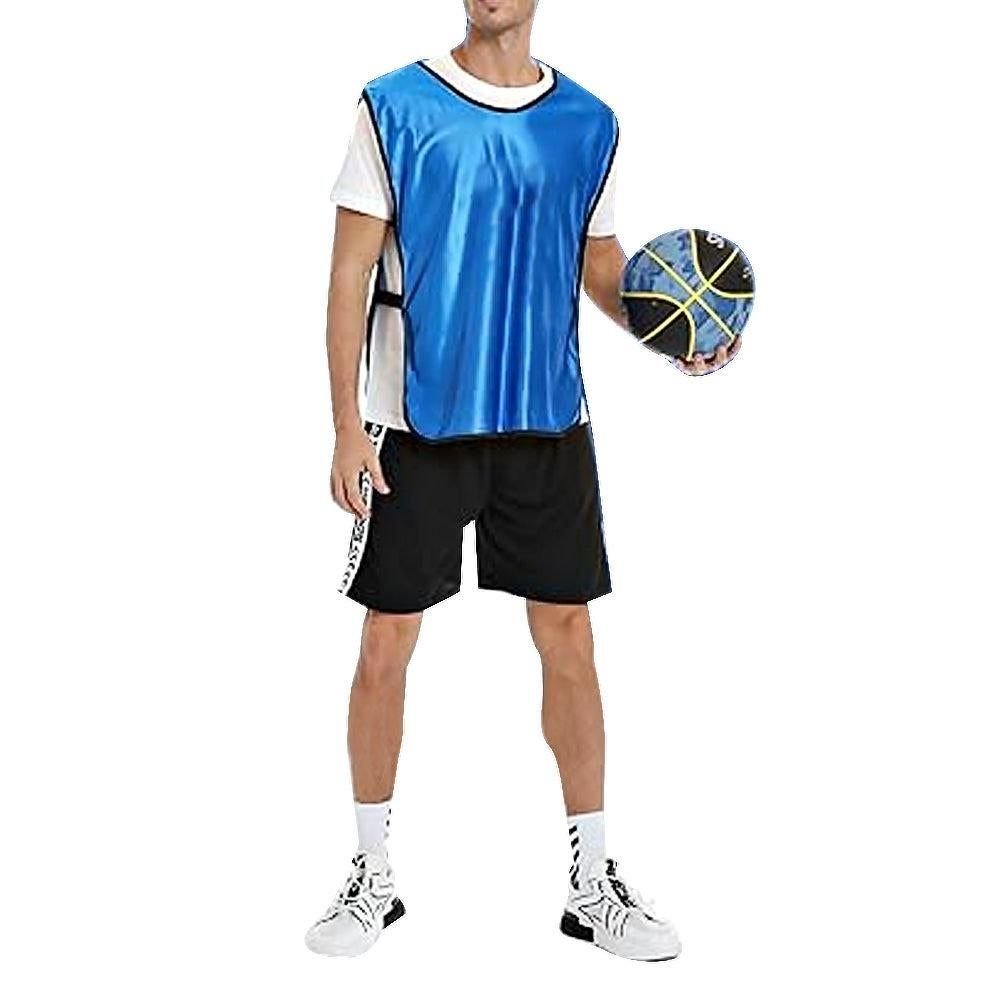 4Pcs Scrimmage Training Vest Team Sports Games Practice Jersey Blue 2 4Pcs Scrimmage Training Vest Team Sports Games Practice Jersey Blue - Image 2
